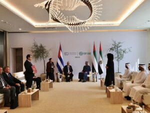Lee más sobre el artículo Presidente de Cuba dialogó con su homólogo de Emiratos Árabes Unidos