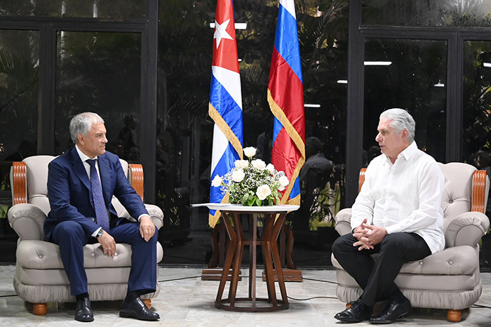 En este momento estás viendo Díaz-Canel meets with President of Russian State Duma