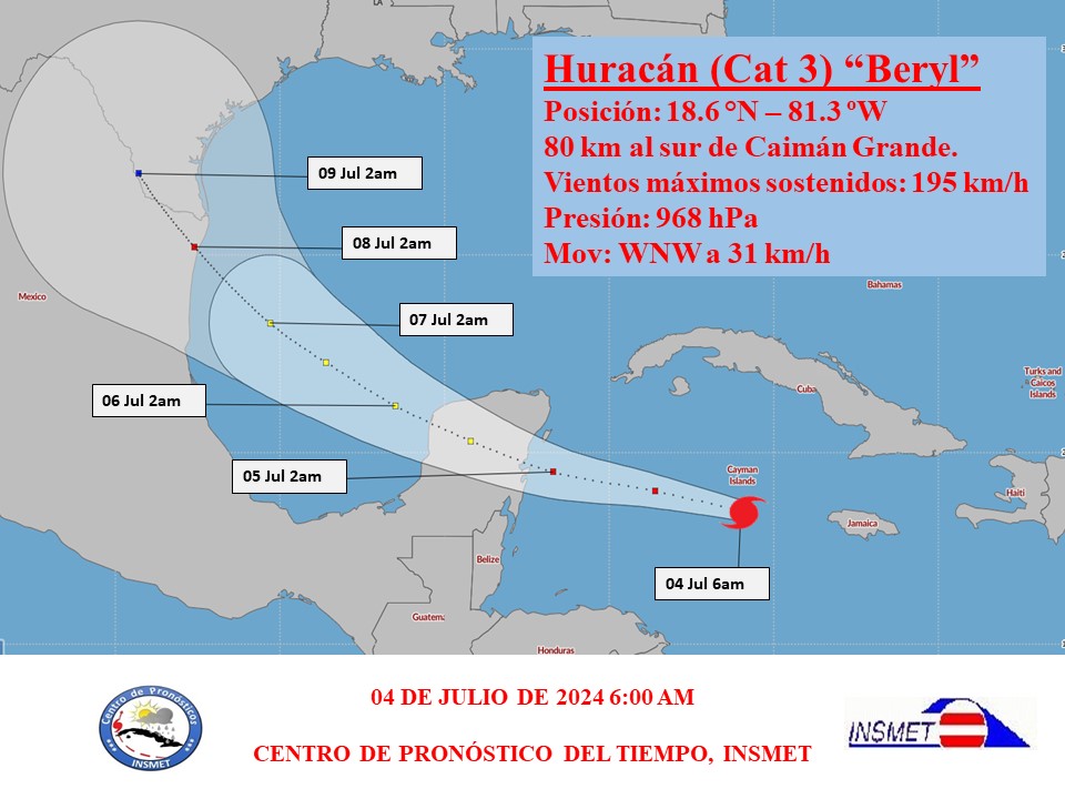En este momento estás viendo Heavy rains and storm surges expected as Beryl passes south of Cuba
