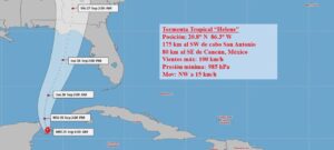 Lee más sobre el artículo Helene próximo al canal de Yucatán