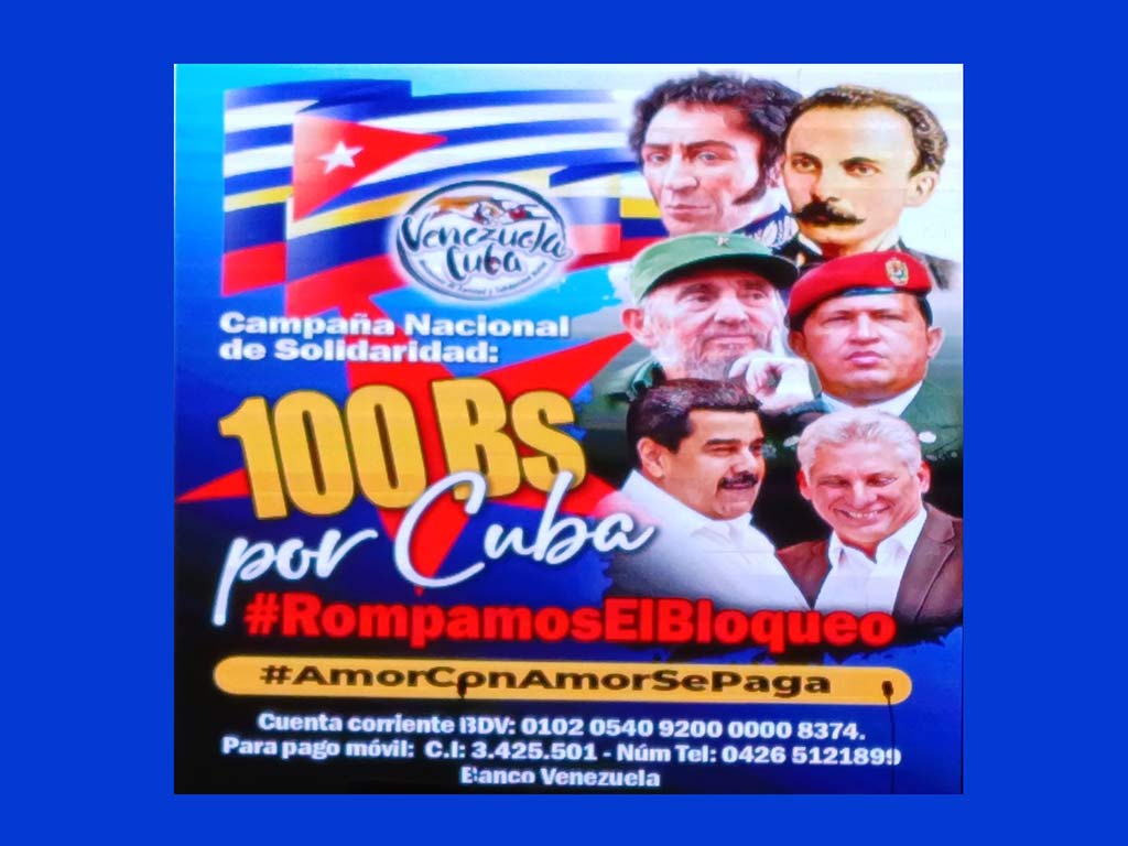 Lee más sobre el artículo Venezuela: “100bs por Cuba”, amor con amor se paga