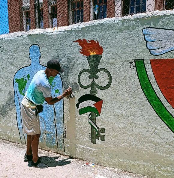En este momento estás viendo Culminan mural contra el genocidio al pueblo palestino (+Fotos)