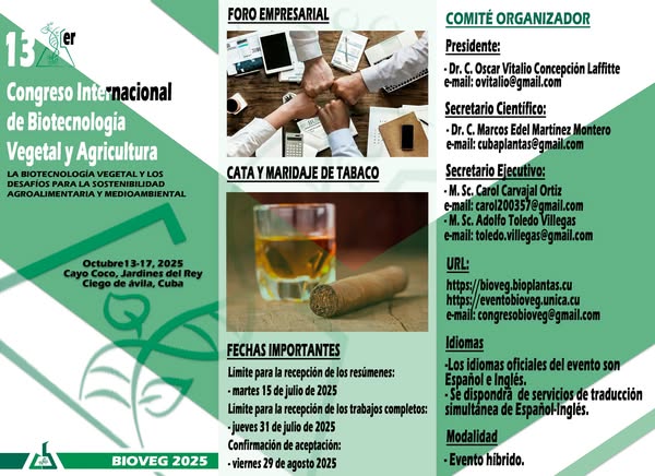 En este momento estás viendo The Thirteenth Congress on Plant Biotechnology and Agriculture is organised in Ciego de Avila.