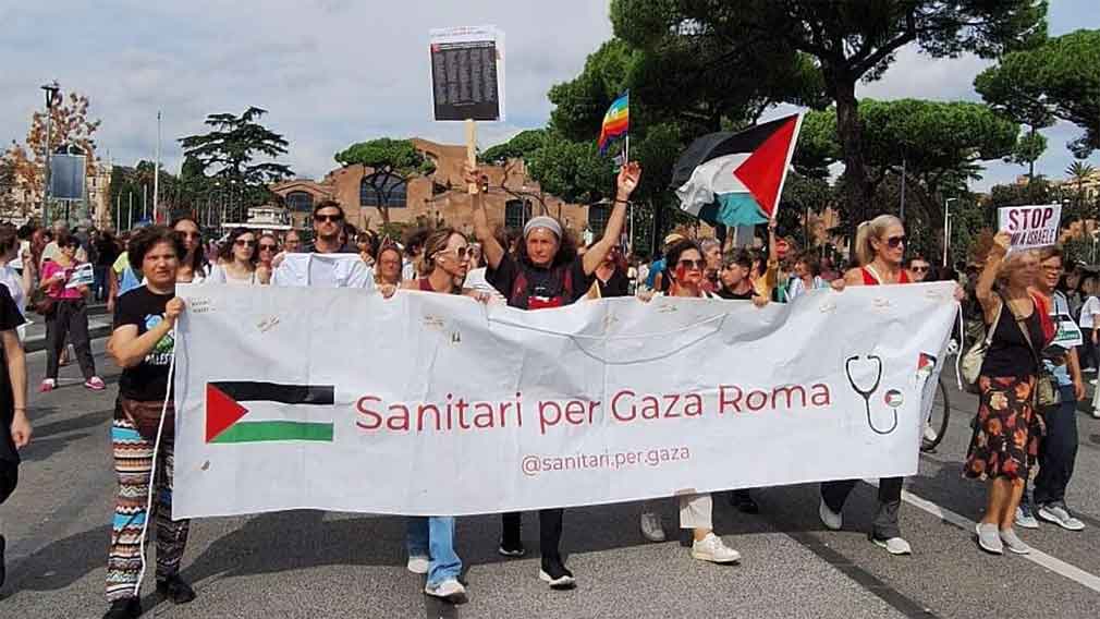 En este momento estás viendo Recuerdan en Italia a miles de médicos asesinados por Israel en Gaza
