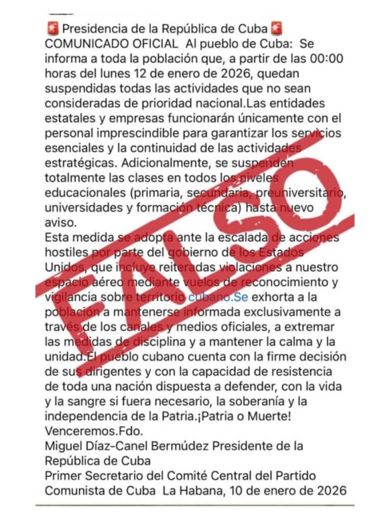 Gobierno cubano niega rumores en redes sobre paralización de actividades en el país