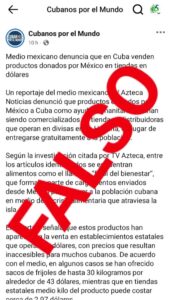 MINCIN desmiente noticia falsa sobre venta de donativos de México