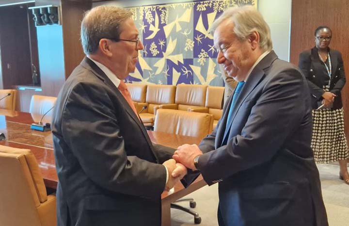 Lee más sobre el artículo Recibe Secretario General de la ONU a Canciller cubano