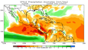 Pronóstico de precipitaciones y temperaturas para agosto en Ciego de Ávila