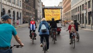 Bicicletada en Berlín contra el bloqueo de Estados Unidos a Cuba